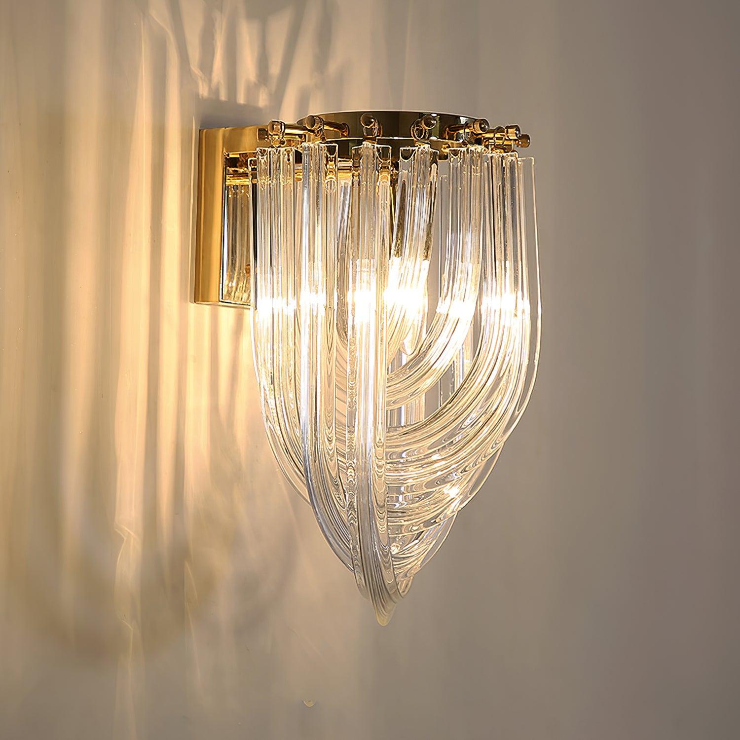 Aurora Wall Lamp Trevi Murano Glass Gold Modern Luxury