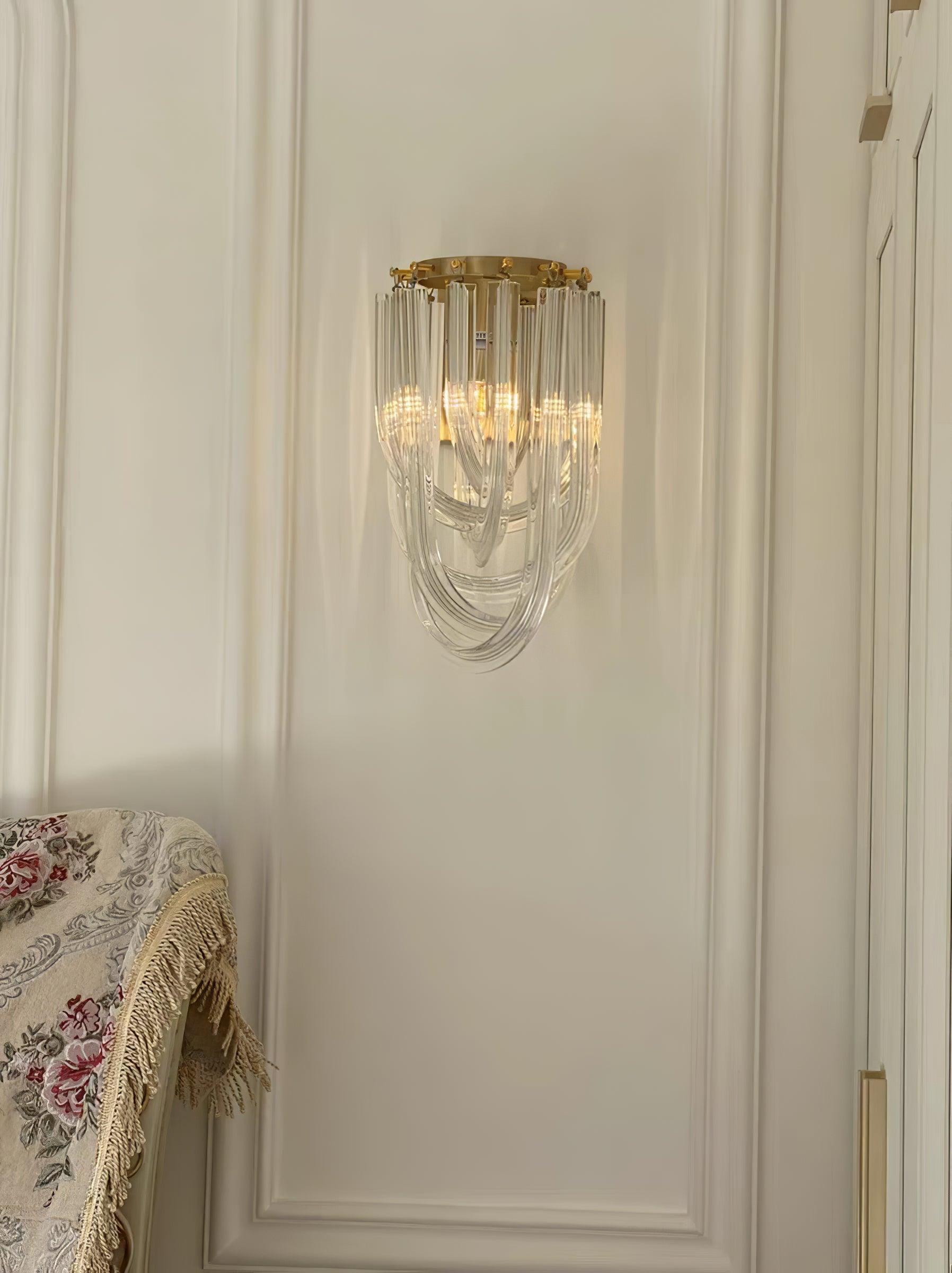 Aurora Wall Lamp Trevi Murano Glass Gold Modern Luxury