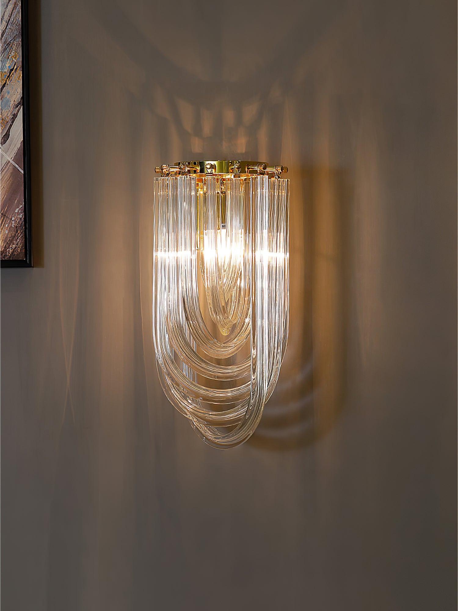 Aurora Wall Lamp Trevi Murano Glass Gold Modern Luxury