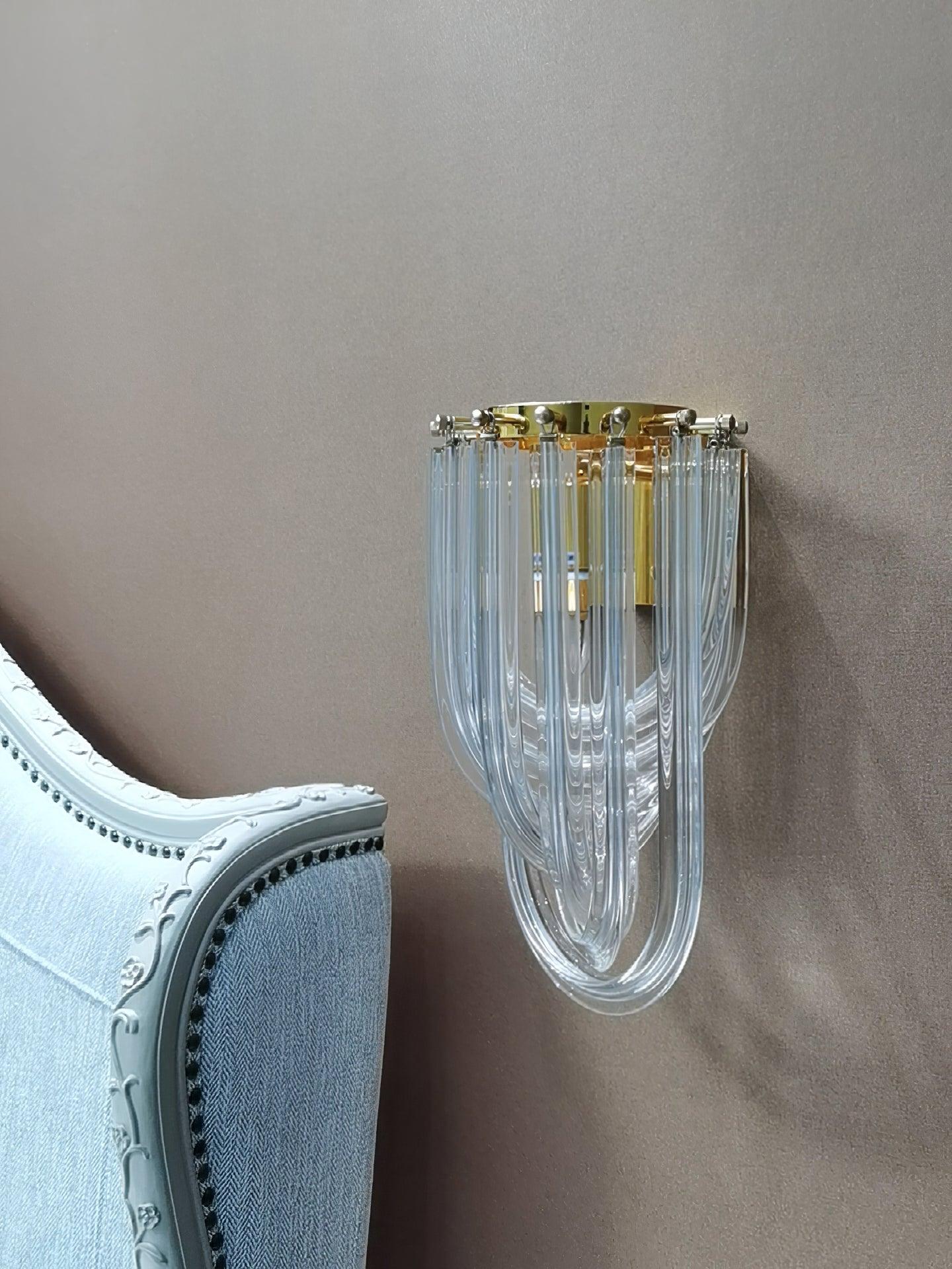 Aurora Wall Lamp Trevi Murano Glass Gold Modern Luxury