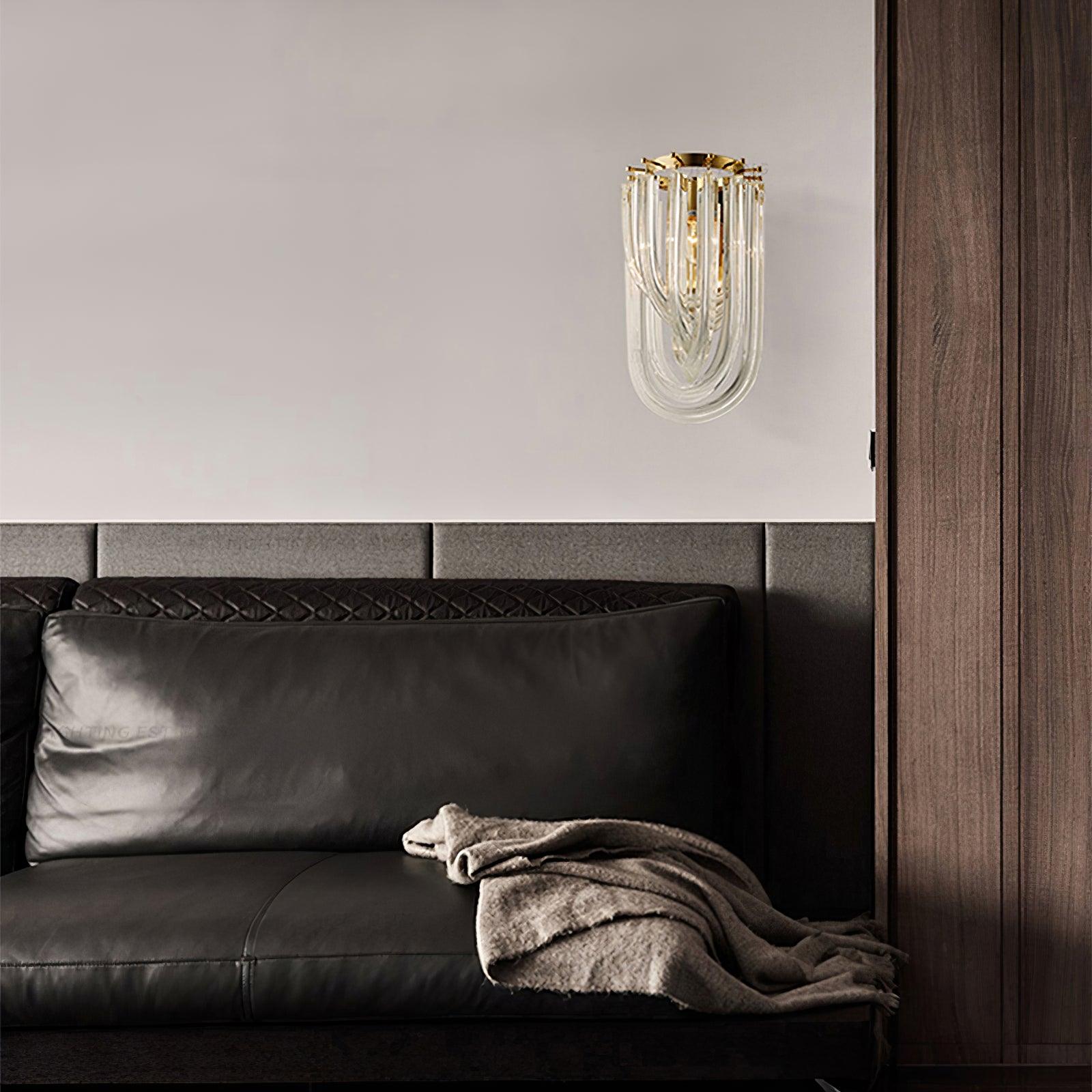 Aurora Wall Lamp Trevi Murano Glass Gold Modern Luxury