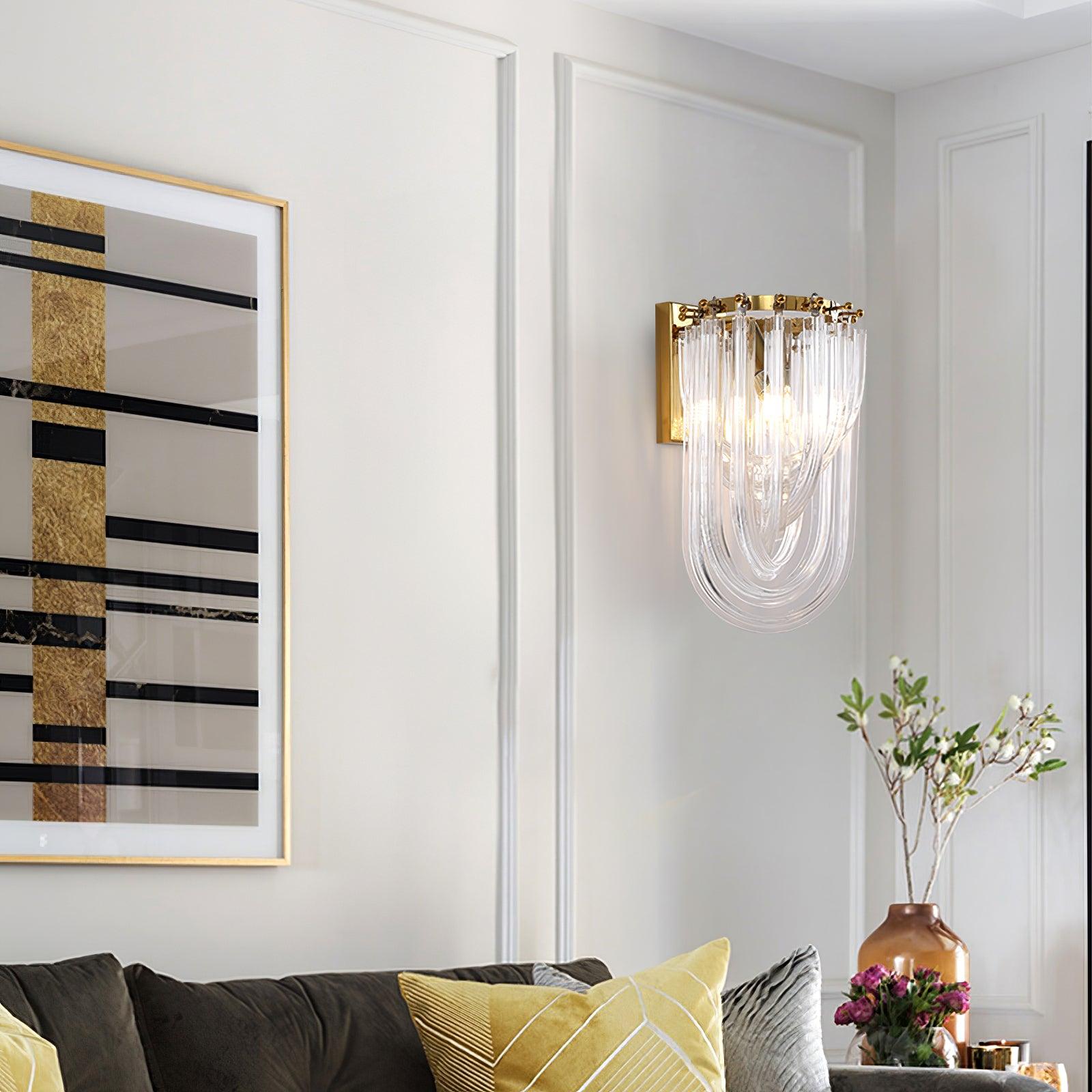 Aurora Wall Lamp Trevi Murano Glass Gold Modern Luxury