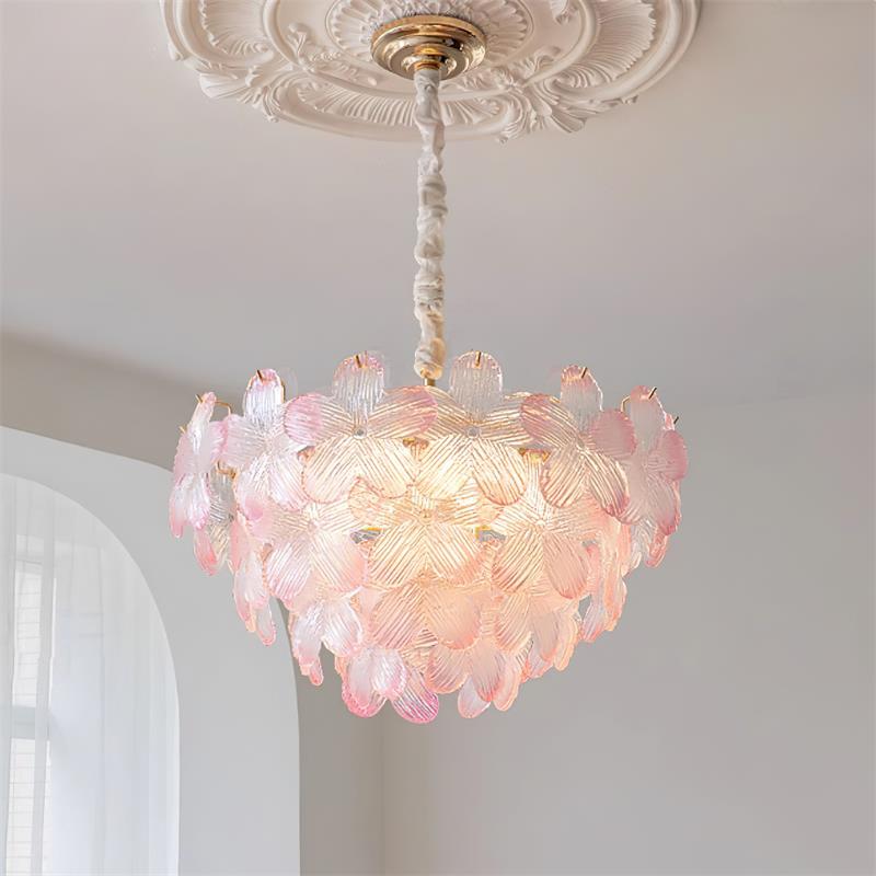 Cavine Pink Glass Flower Chandelier - Neutralighting