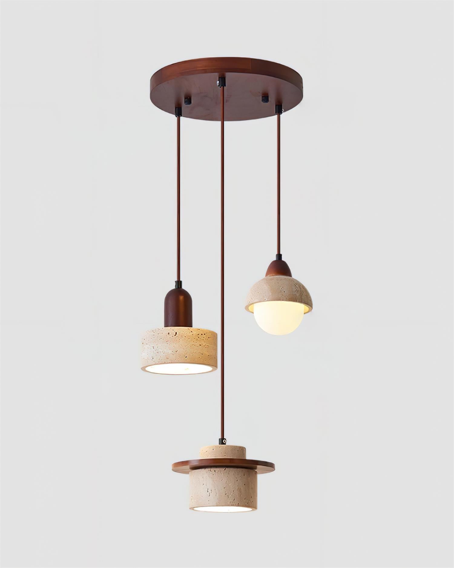 Lunara Multi-Light Pendant Lamp Set Travertine - Neutralighting