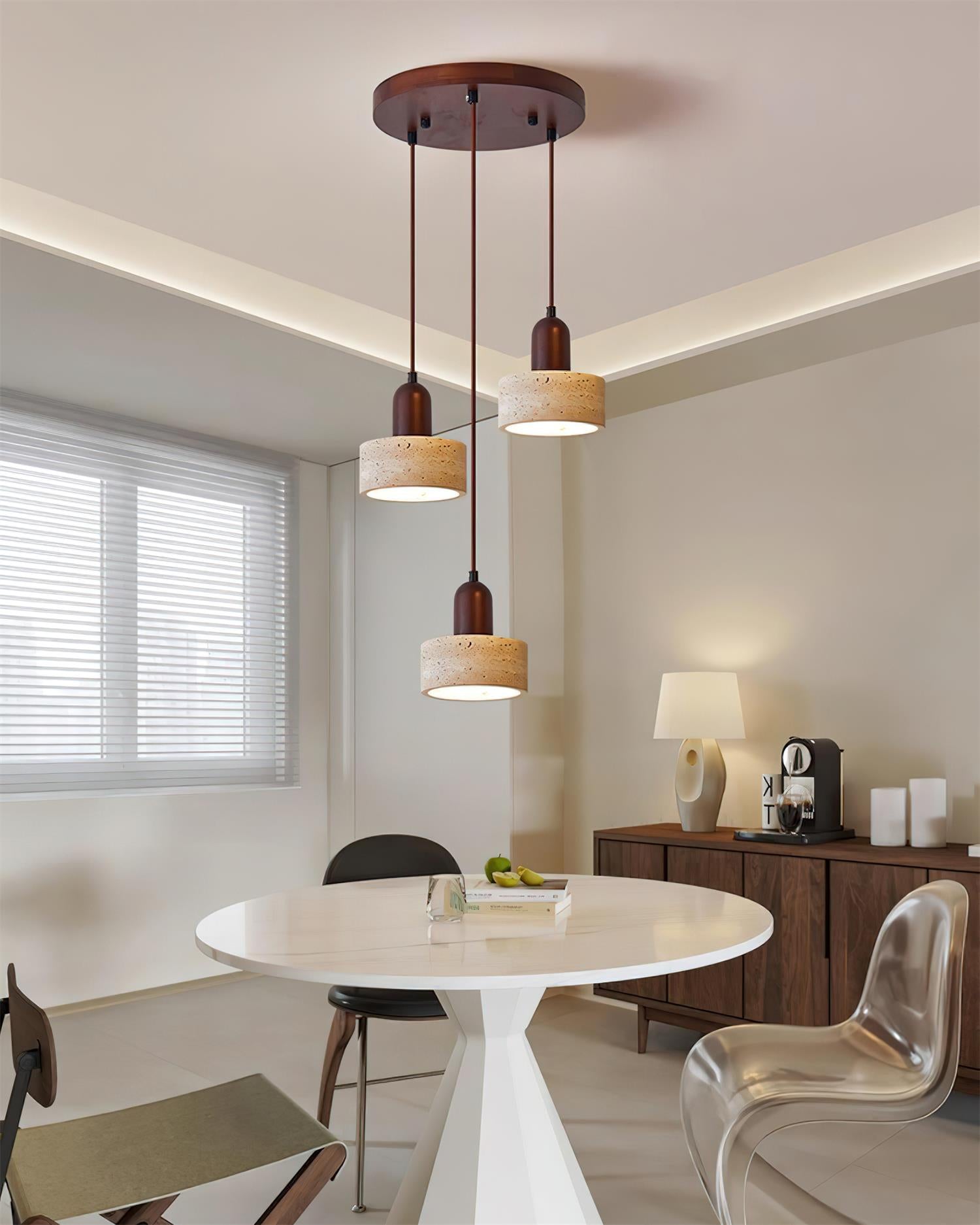 Lunara Multi-Light Pendant Lamp Set Travertine - Neutralighting