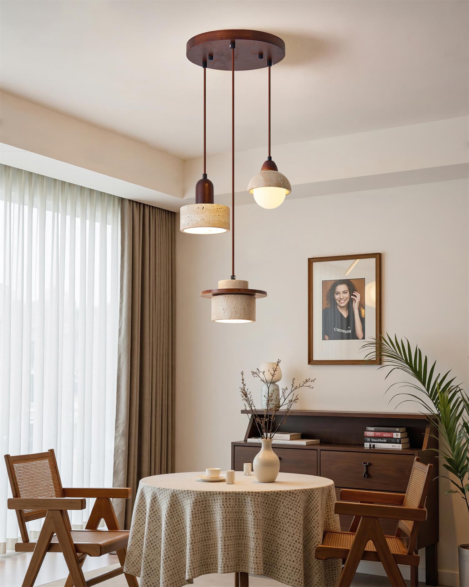Lunara Multi-Light Pendant Lamp Set Travertine - Neutralighting
