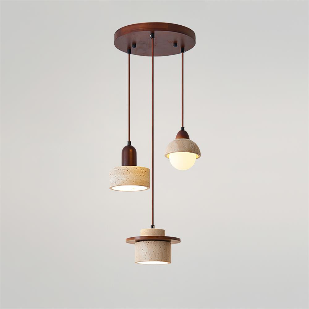 Lunara Multi-Light Pendant Lamp Set Travertine - Neutralighting