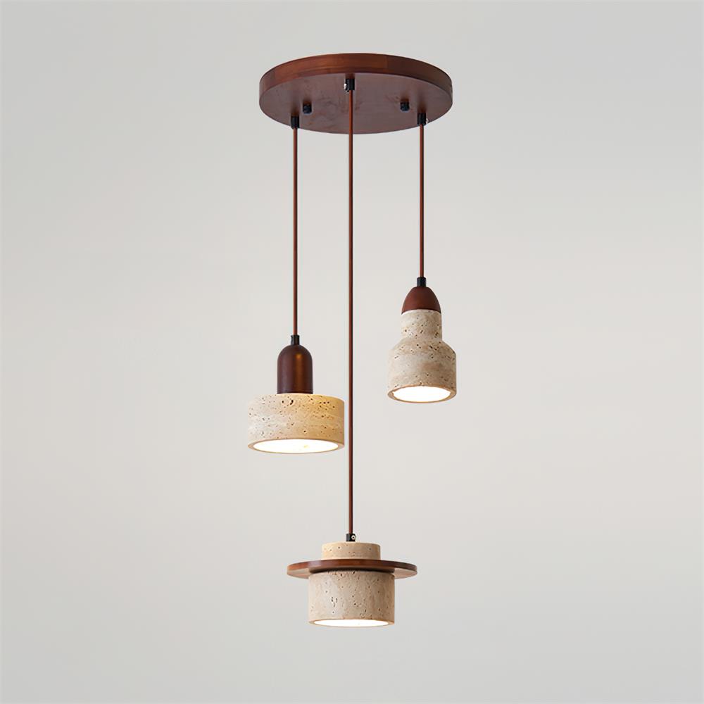 Lunara Multi-Light Pendant Lamp Set Travertine - Neutralighting