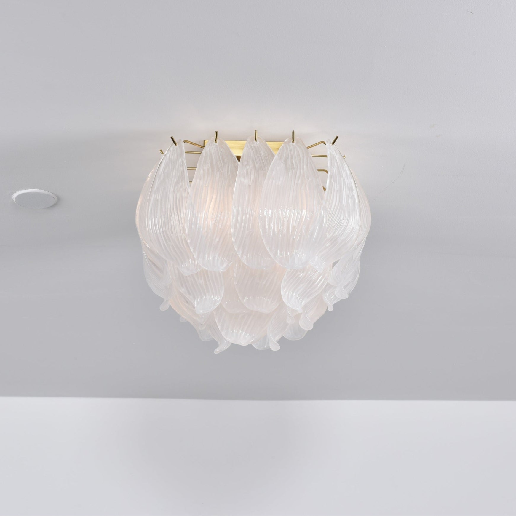 Aurora Ceiling Lamp Murano Petal Hand-Blown Glass Flushmount