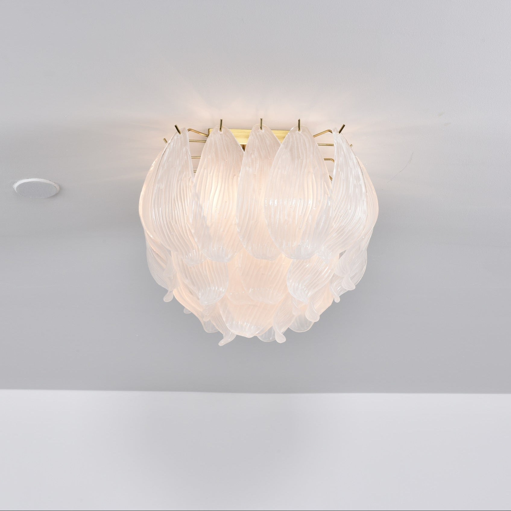 Aurora Ceiling Lamp Murano Petal Hand-Blown Glass Flushmount