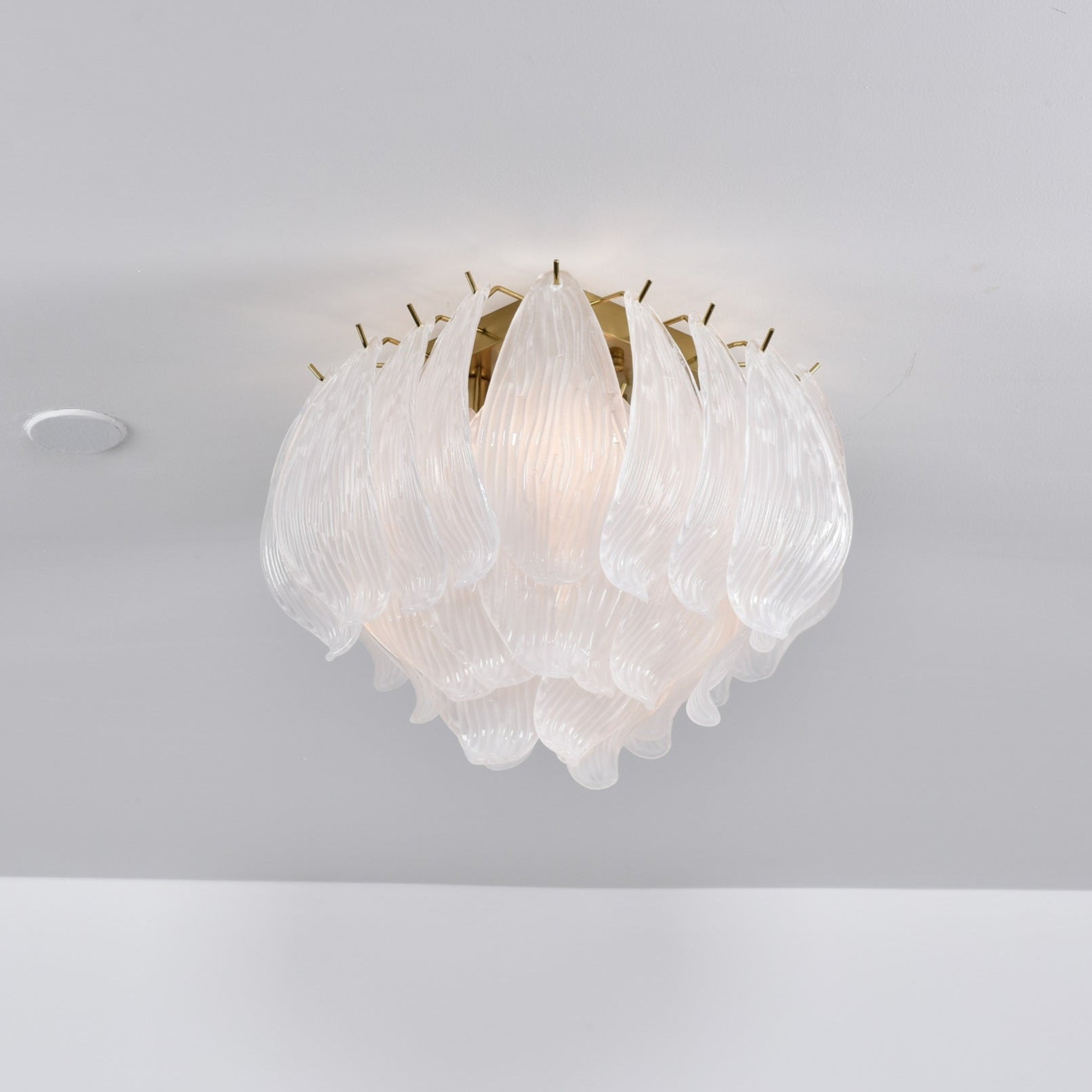 Aurora Ceiling Lamp Murano Petal Hand-Blown Glass Flushmount