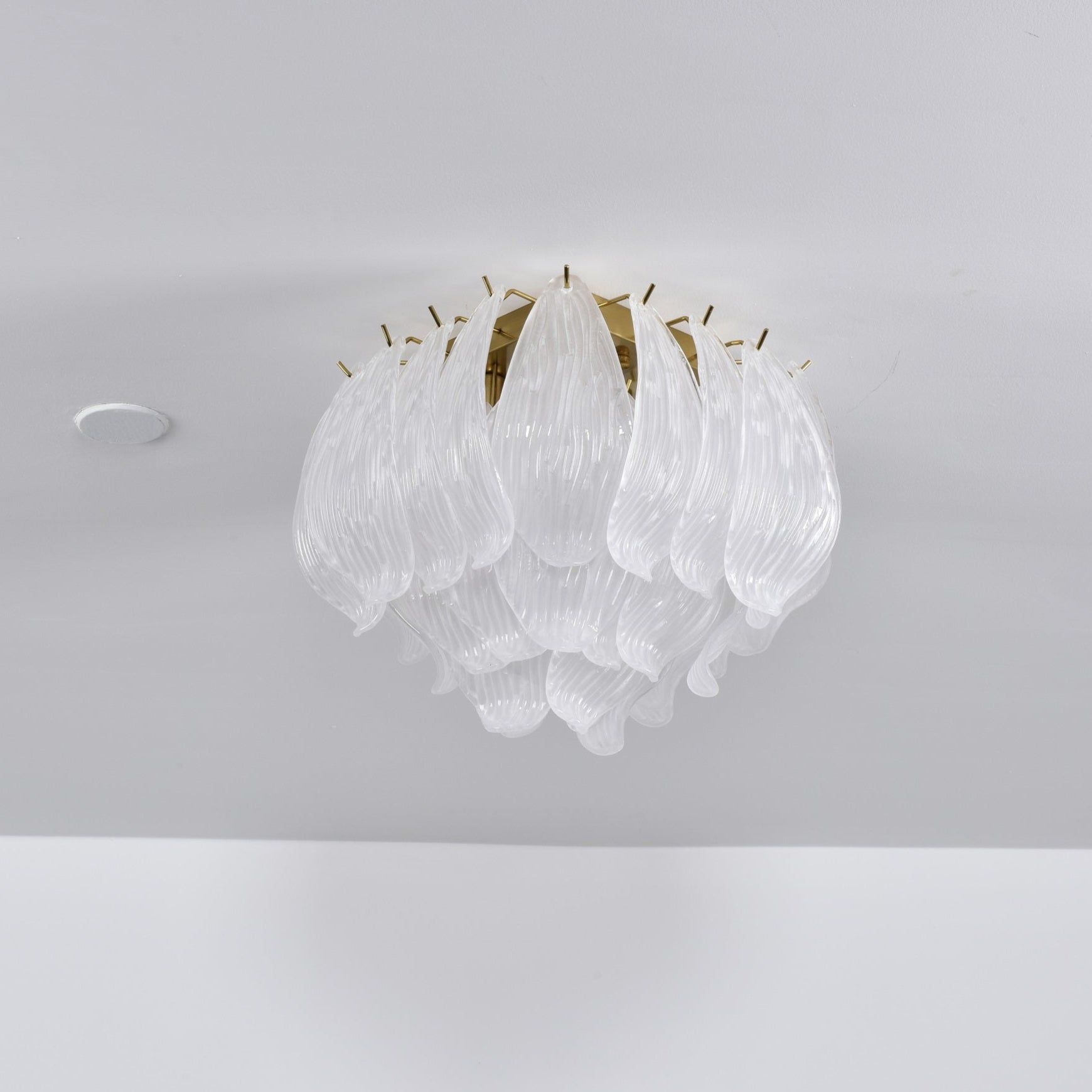 Aurora Ceiling Lamp Murano Petal Hand-Blown Glass Flushmount
