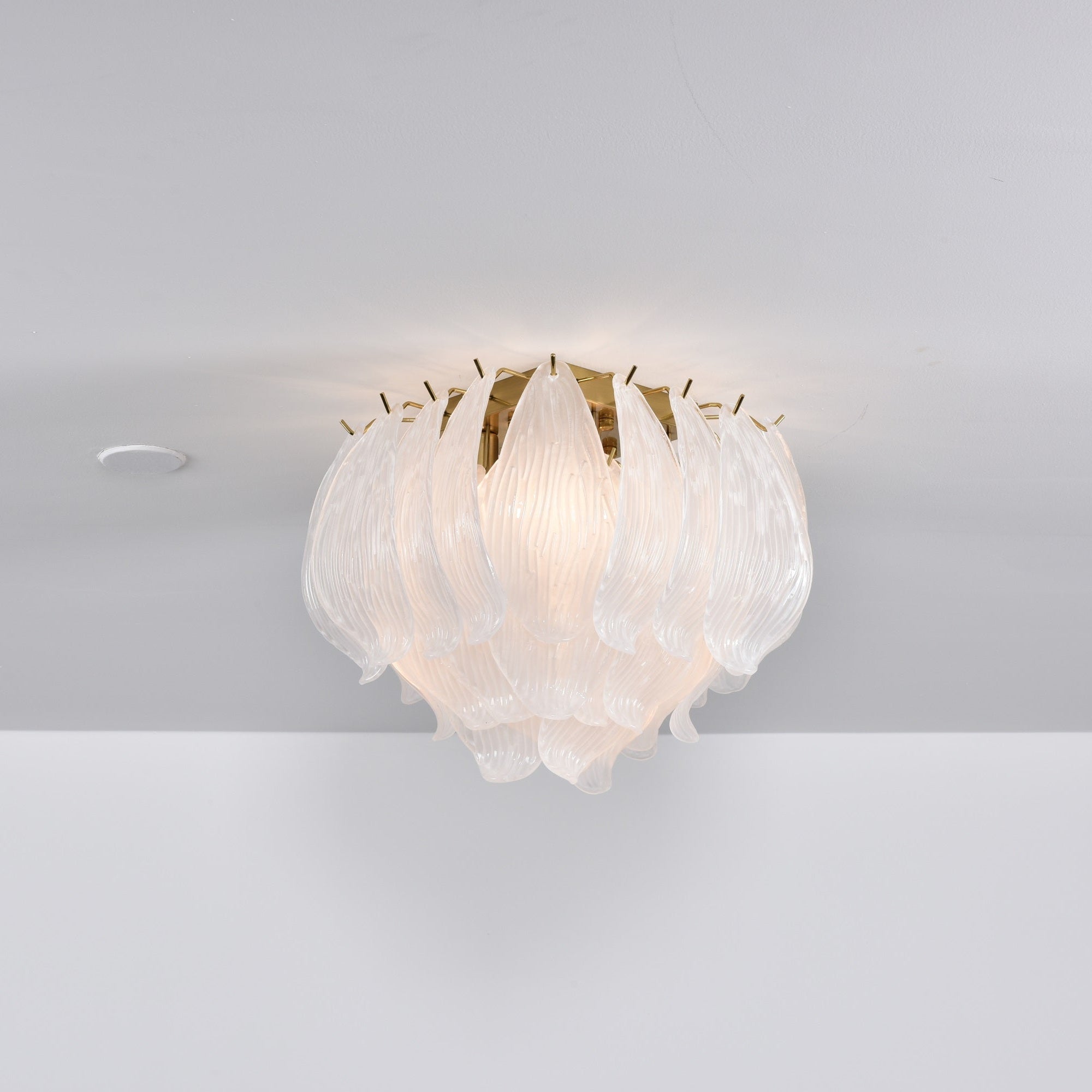 Aurora Ceiling Lamp Murano Petal Hand-Blown Glass Flushmount