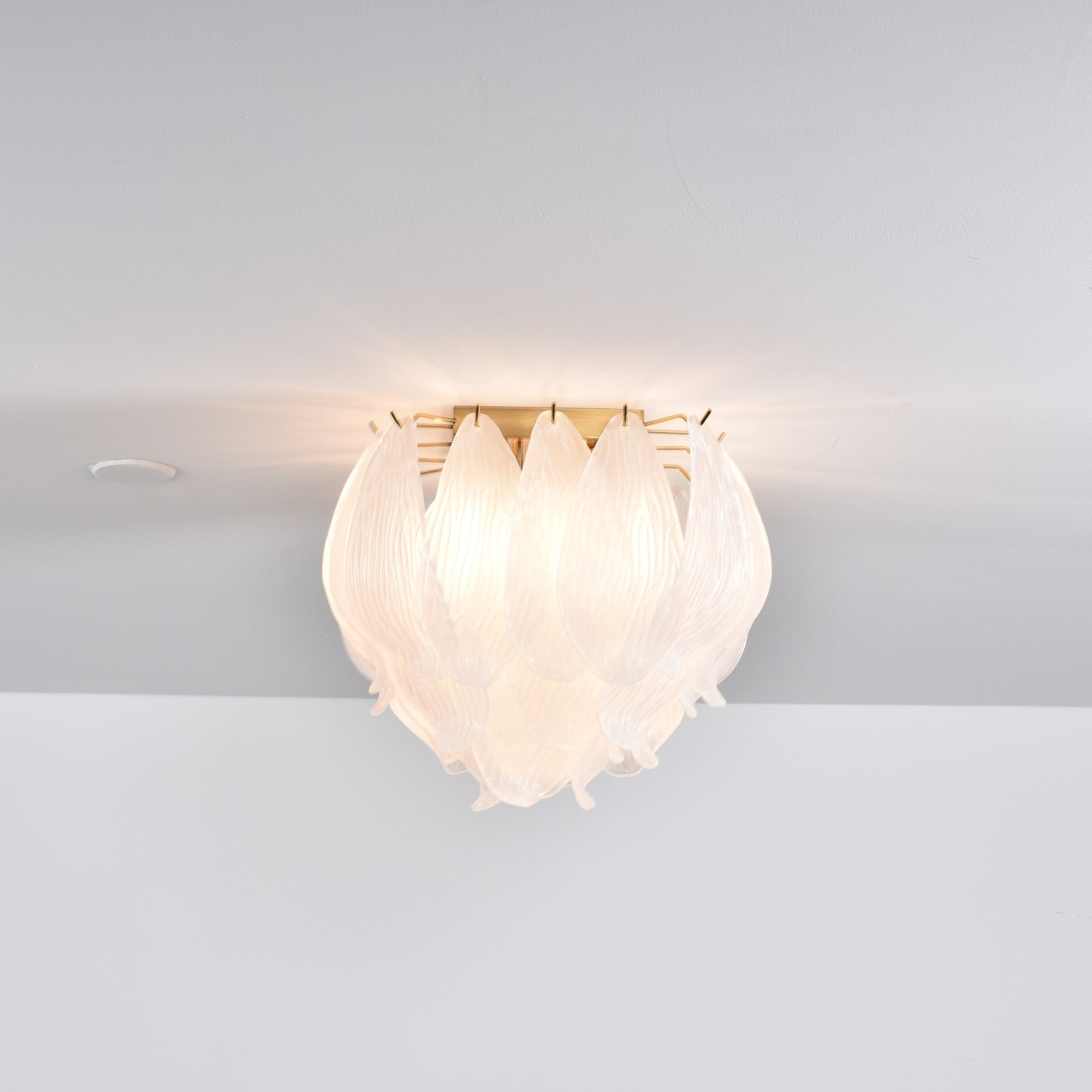 Aurora Ceiling Lamp Murano Petal Hand-Blown Glass Flushmount