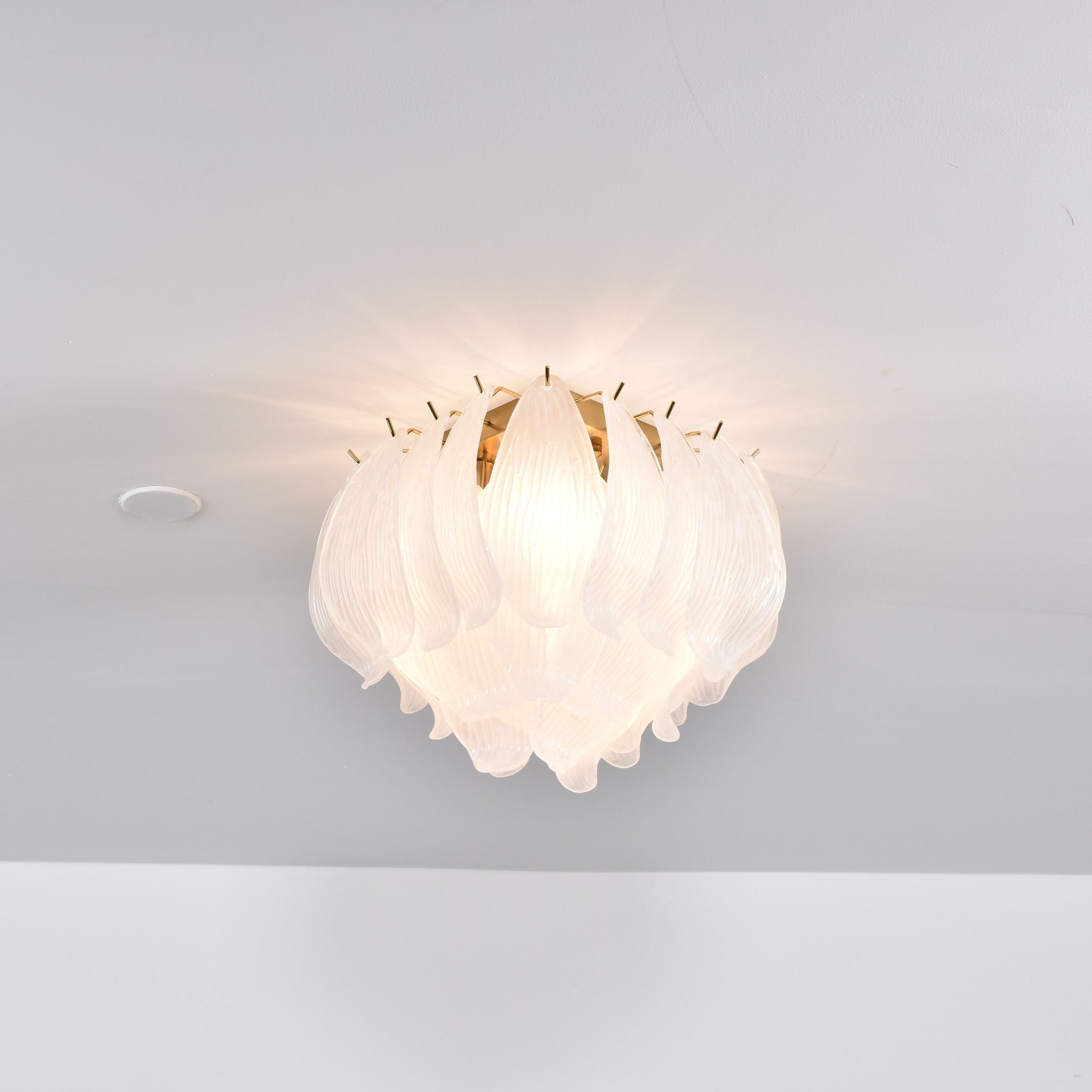 Aurora Ceiling Lamp Murano Petal Hand-Blown Glass Flushmount
