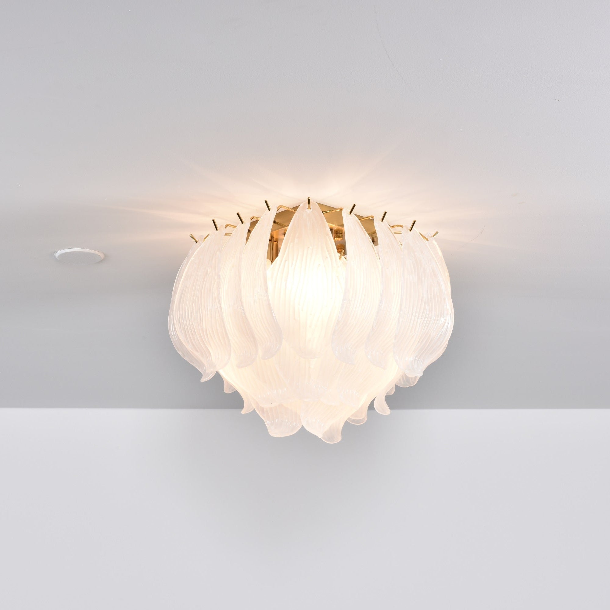 Aurora Ceiling Lamp Murano Petal Hand-Blown Glass Flushmount