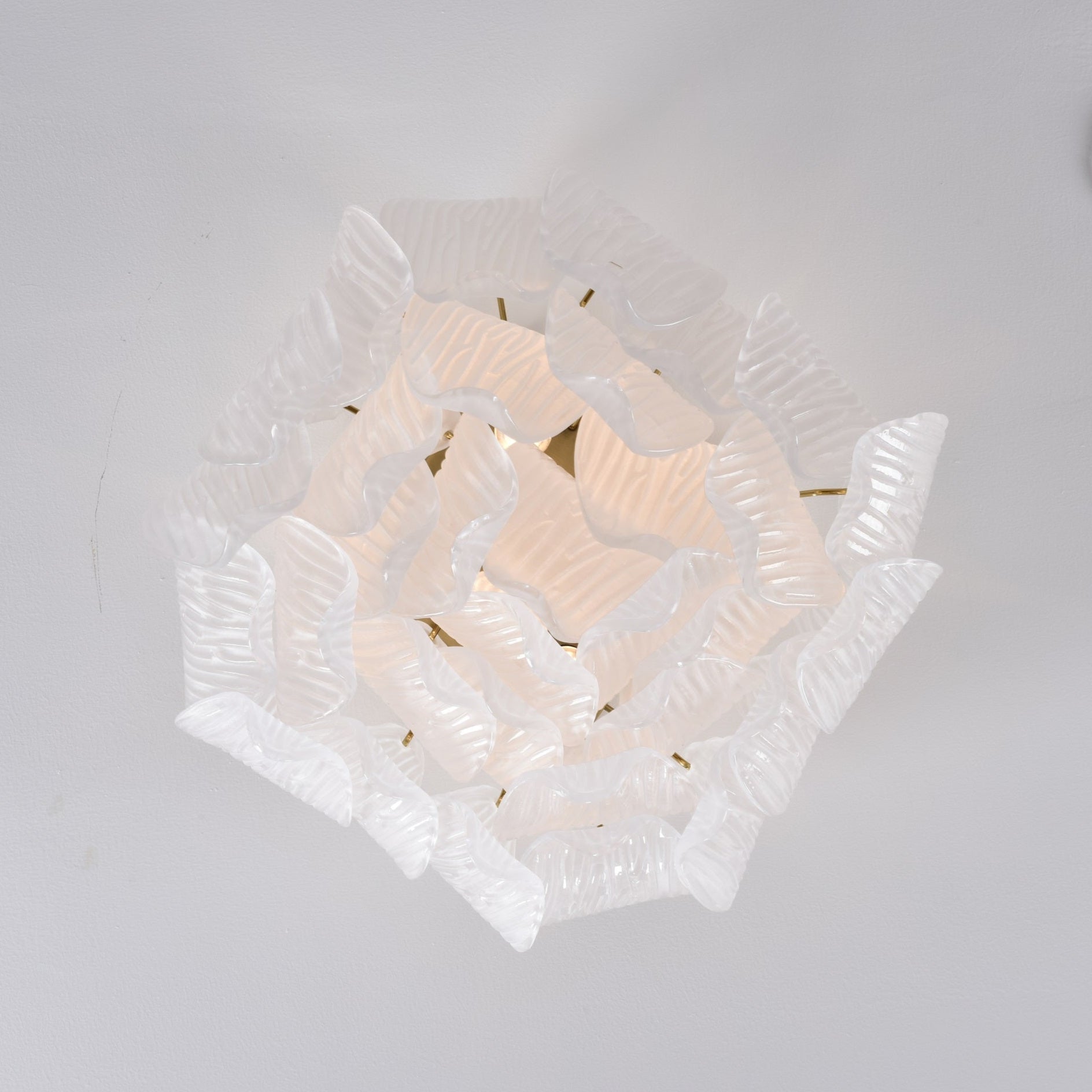 Aurora Ceiling Lamp Murano Petal Hand-Blown Glass Flushmount