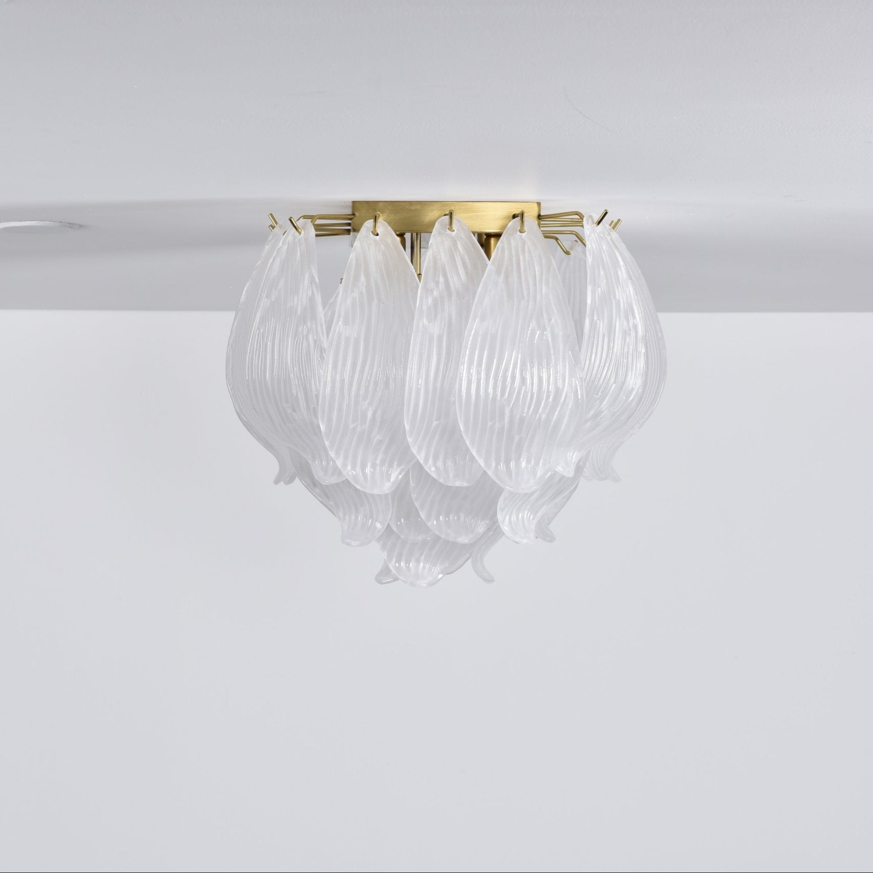 Aurora Ceiling Lamp Murano Petal Hand-Blown Glass Flushmount