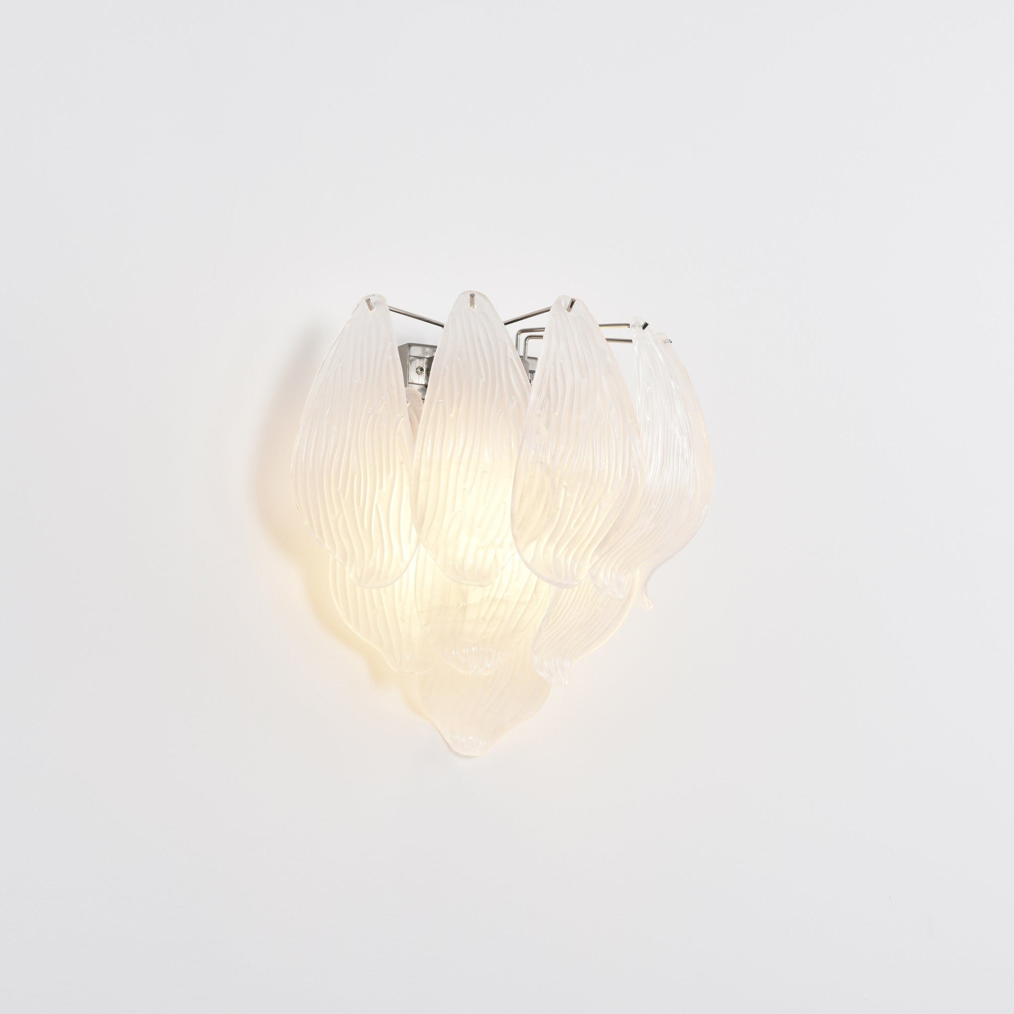 Aurora Wall Lamp Murano Glass Petal Frosted Cascading