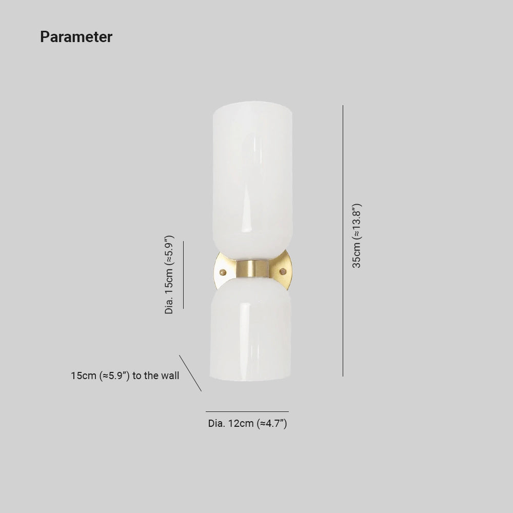 Arisha Wall Lamp Simple Double-head, White/Blue/Gray/Chrome, Bedroom - Neutralighting