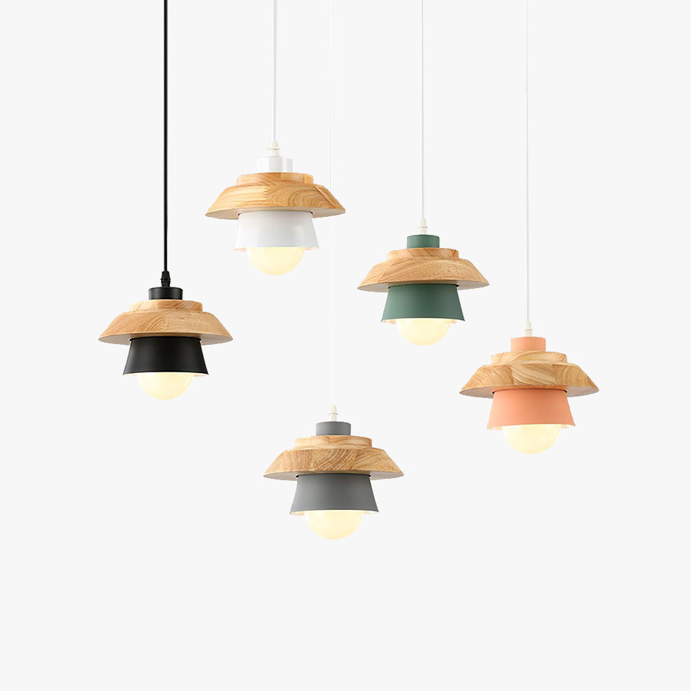 Arisha Modern Metal/Wood Pendant Light, Multi Color - Neutralighting