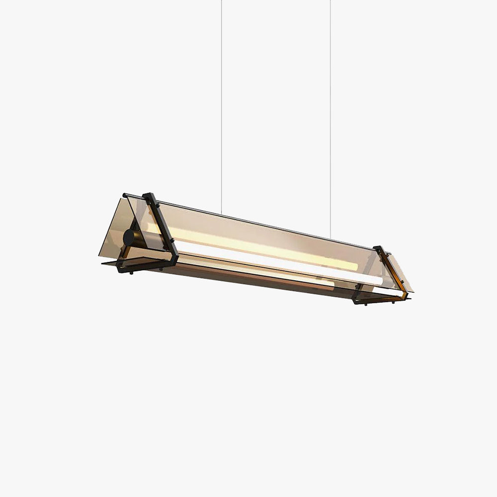 Arisha Industrial Triangle Metal/Glass Pendant Light, Gold - Neutralighting