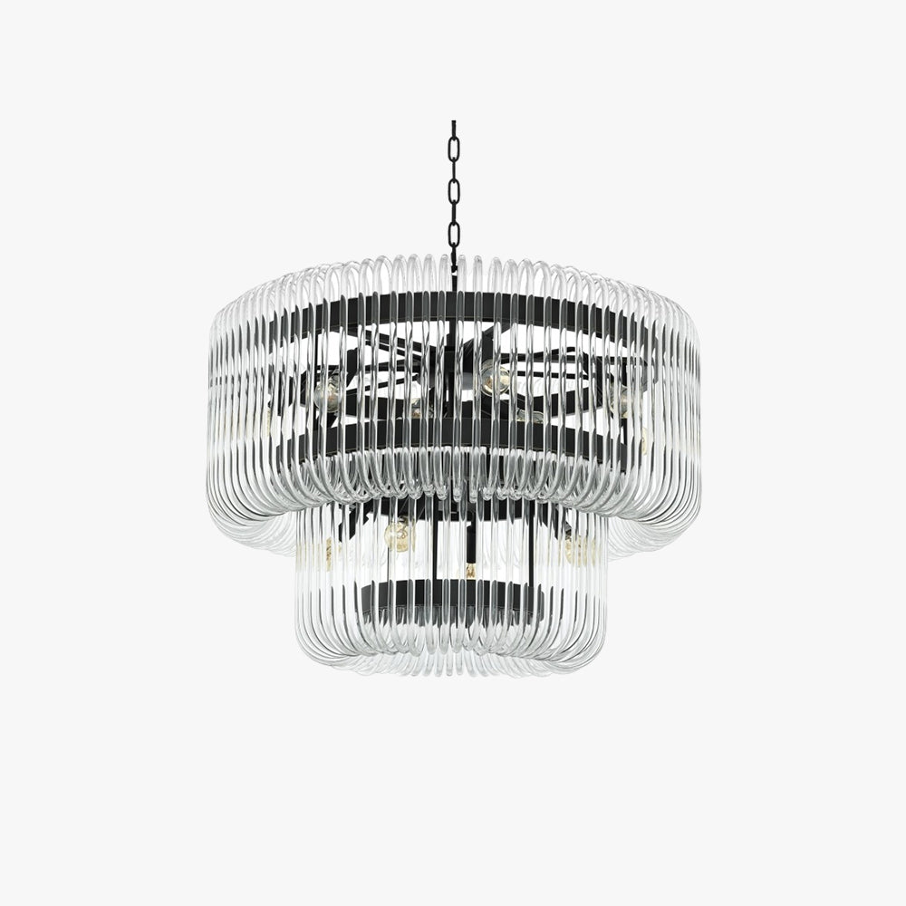 Kristy Modern Luxury LED Chandelier Ceiling Light Black/Gold Glass Living Room - Neutralighting