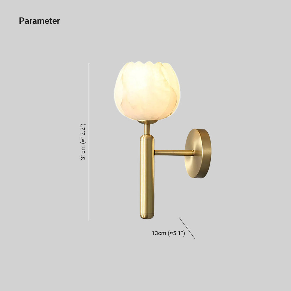 Valentina Alabaster Flowers  Wall Lamp