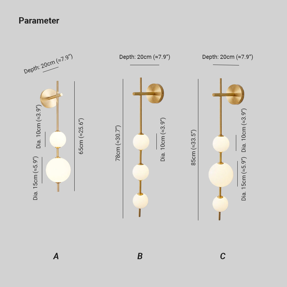 Cerin Vertical Globe Wall Lamp - Neutralighting