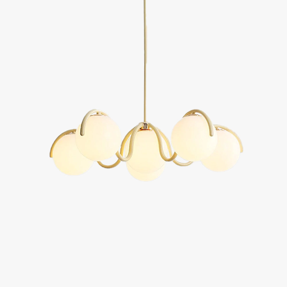 Pheva Curve Linear Chandelier Red&Silver - Neutralighting
