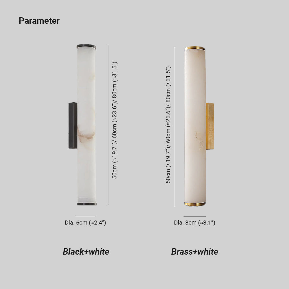 Klyr Alabaster Vertical Cylindrical Wall Lamp - Neutralighting
