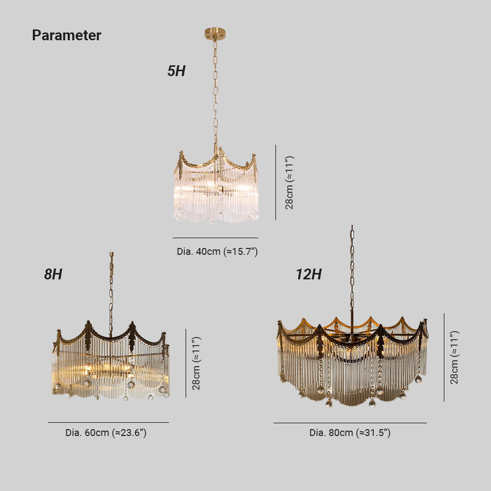 Elias Chandeliers Luxurious Glass Farmhouse - Neutralighting