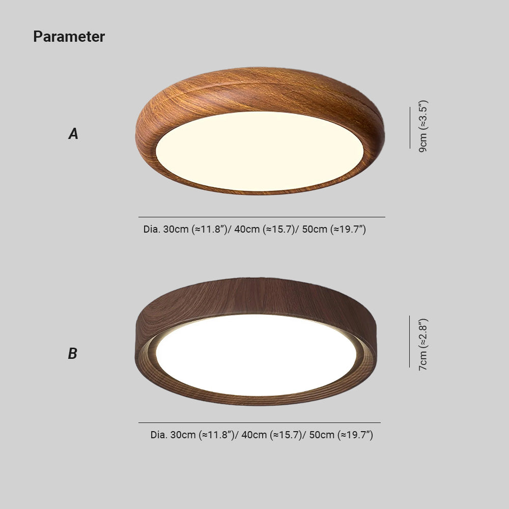 Grena Wood Grain Round Ceiling Light - Neutralighting