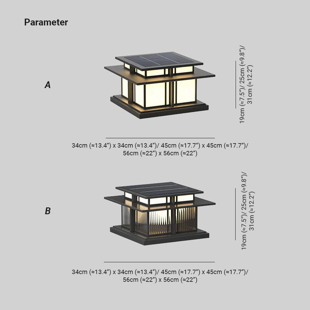 Milo Pillar Solar /HardWire Outdoor Light