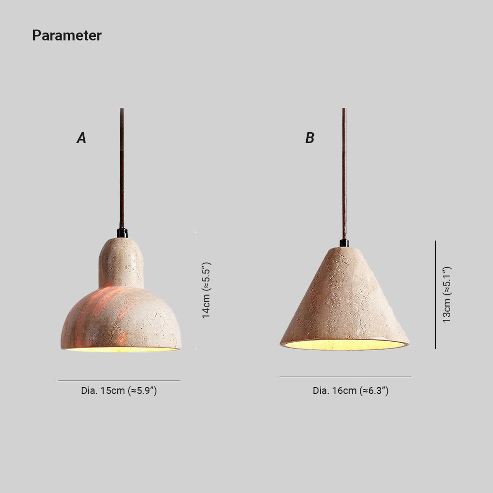 Cyrah Travertine Dome Pendant Light - Neutralighting
