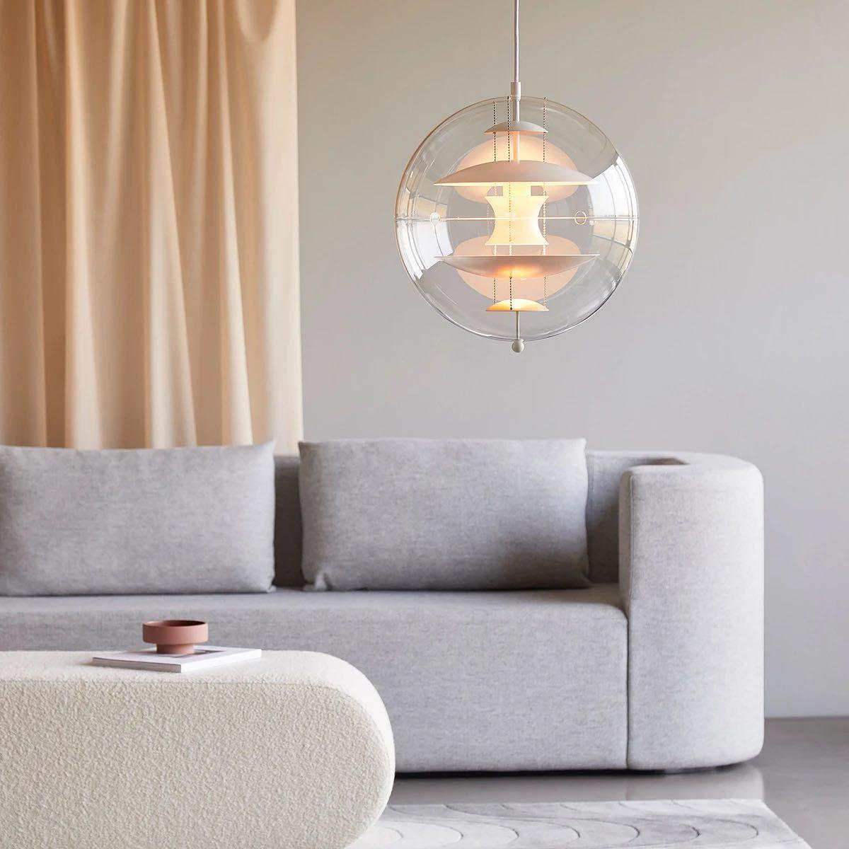 Pendant Lamp Floating Geometric Layers Clear Globe Futuristic Modern - Neutralighting