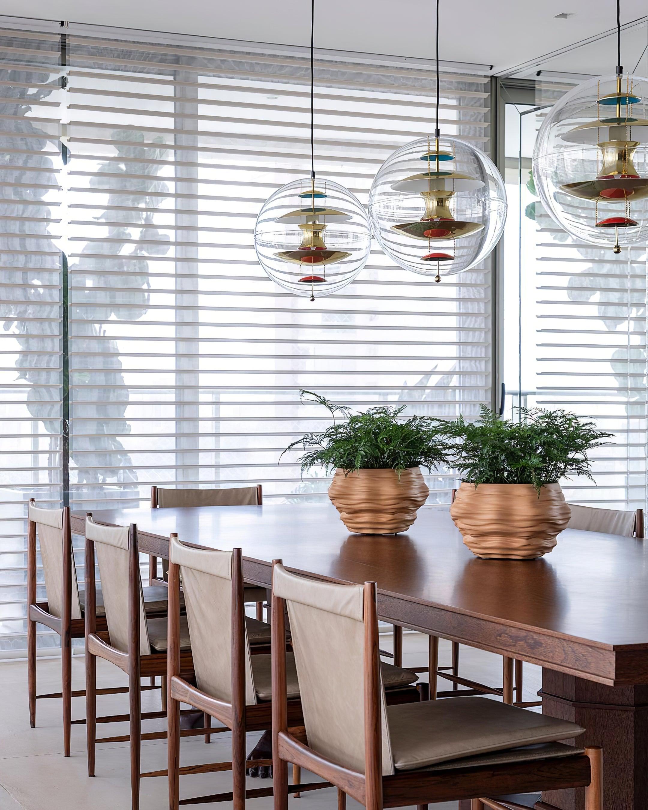 Pendant Lamp Floating Geometric Layers Clear Globe Futuristic Modern - Neutralighting