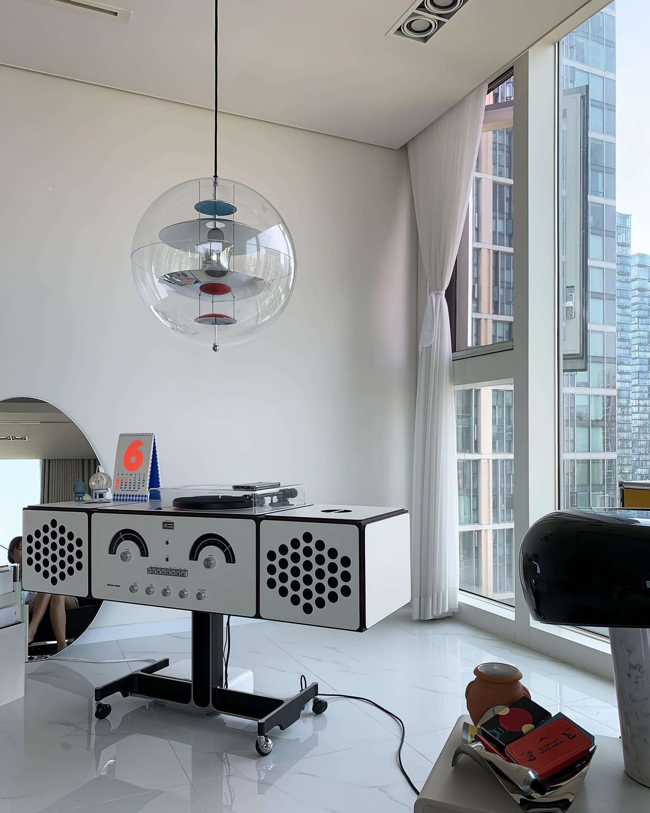 Pendant Lamp Floating Geometric Layers Clear Globe Futuristic Modern - Neutralighting