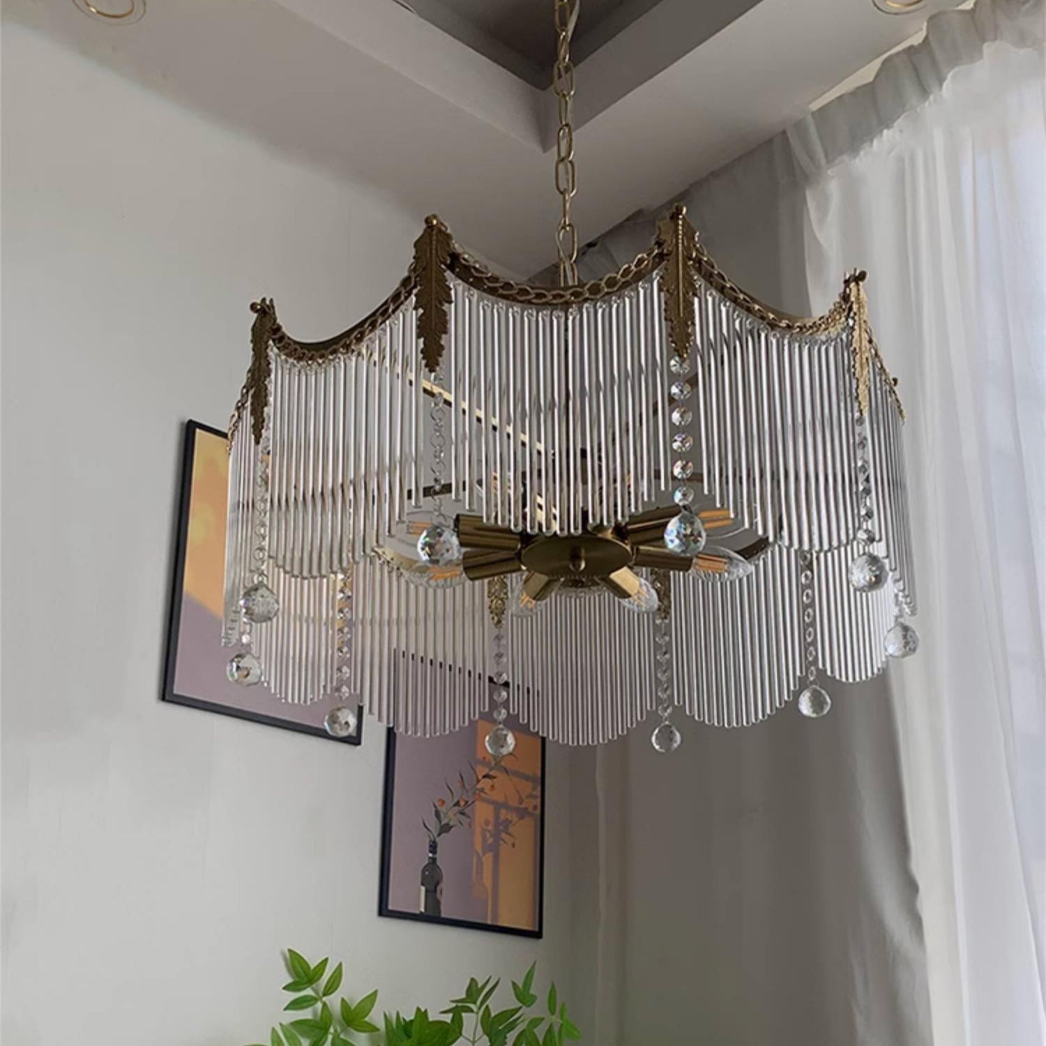 Elias Chandeliers Luxurious Glass Farmhouse - Neutralighting