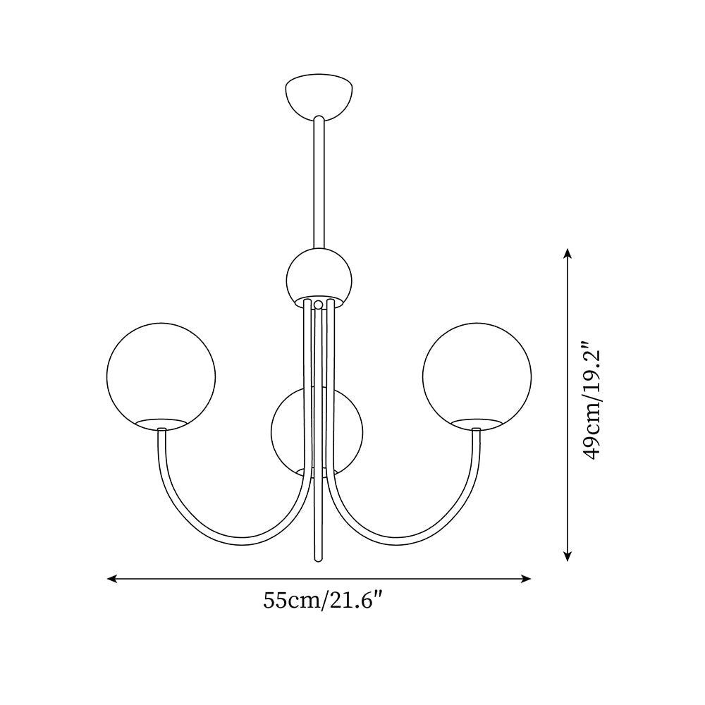 Candil Modern Brass and Globe Glass Chandelier - Neutralighting
