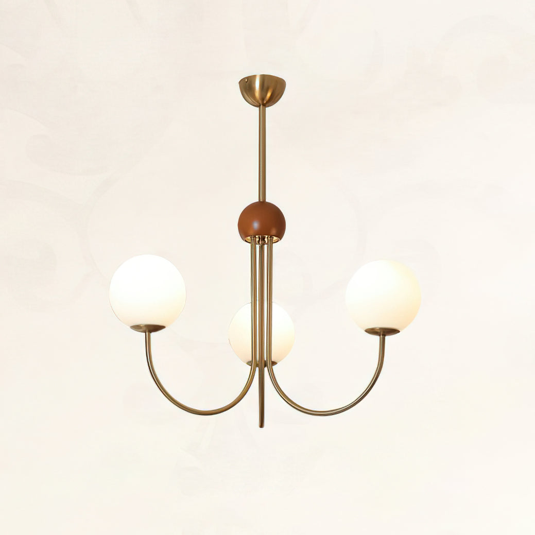 Candil Modern Brass and Globe Glass Chandelier - Neutralighting