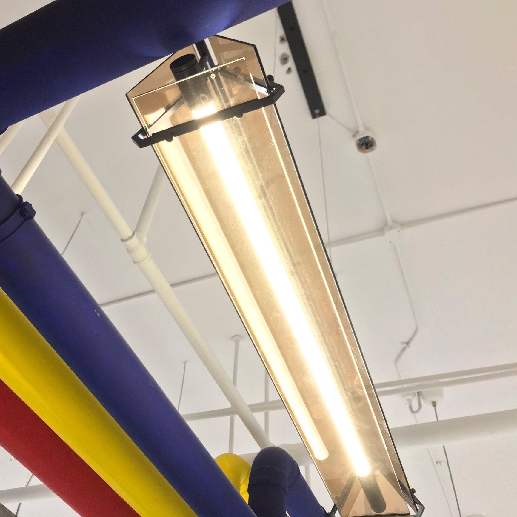 Arisha Industrial Triangle Metal/Glass Pendant Light, Gold - Neutralighting