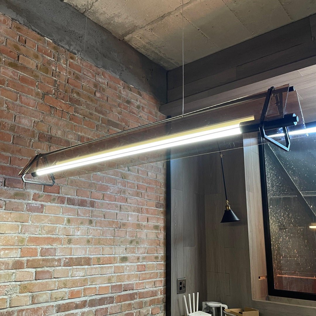 Arisha Industrial Triangle Metal/Glass Pendant Light, Gold - Neutralighting