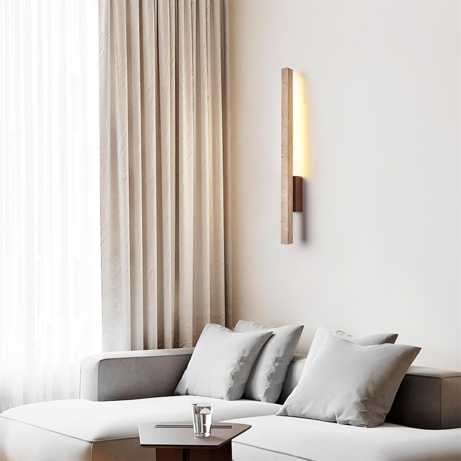 Opalyn Slim Travertine Wall Lamp - Neutralighting