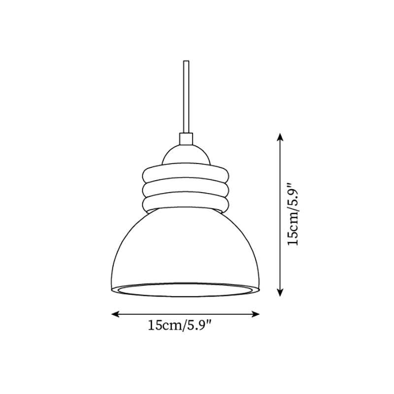 Pendant Lamp Travertine Dome Walnut Wood Rings Ambient Minimalist - Neutralighting