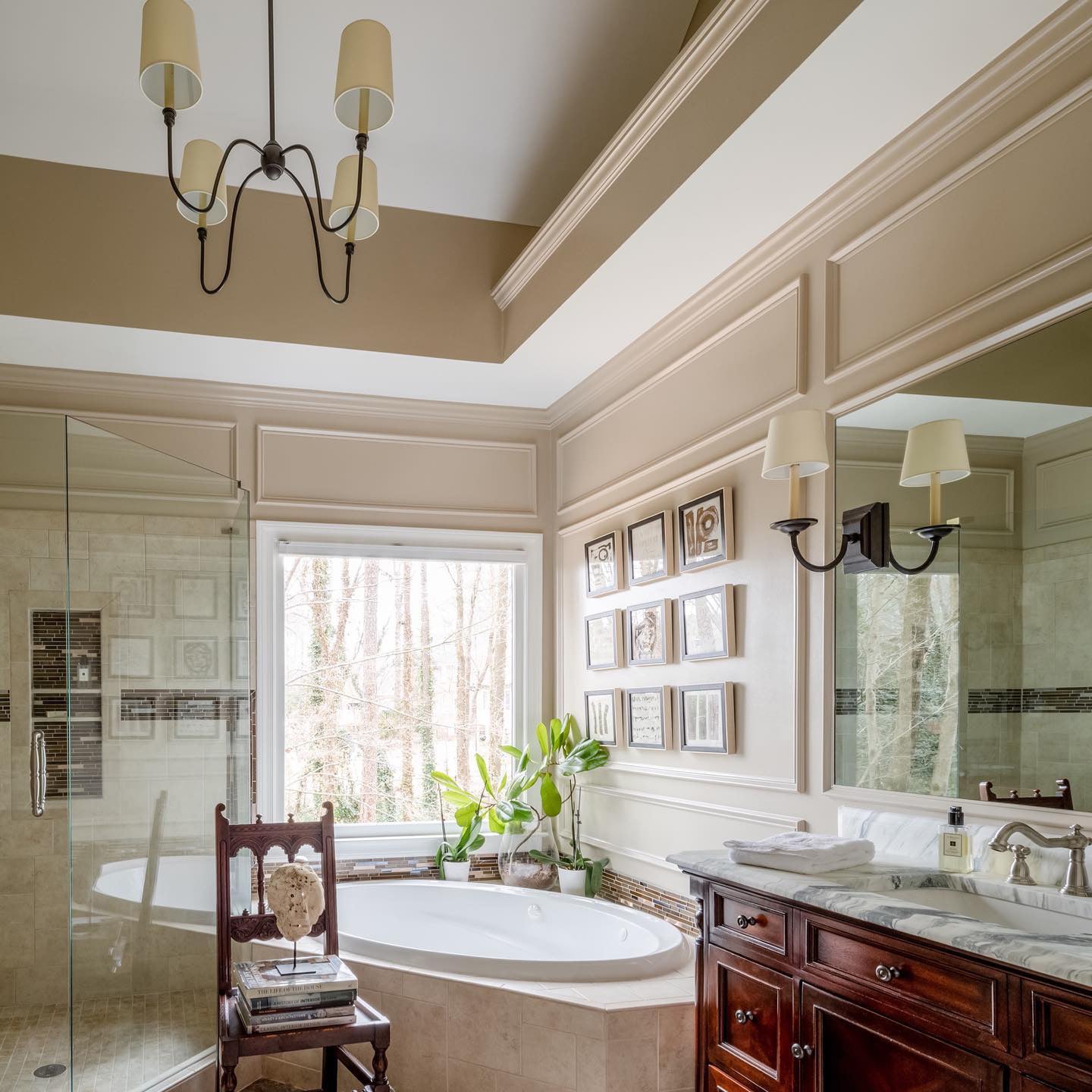 Talia Chandelier Luxury Brass Fabric - Neutralighting