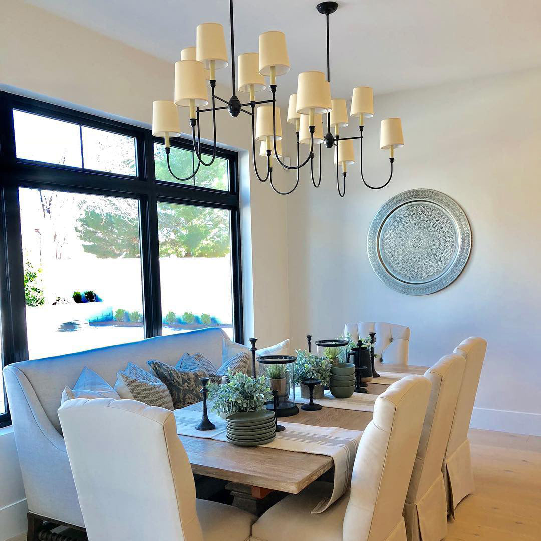 Talia Chandelier Luxury Brass Fabric - Neutralighting