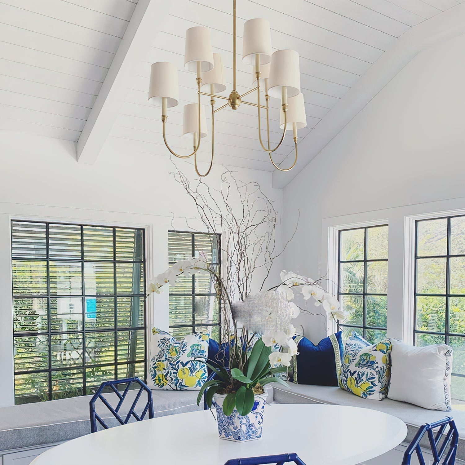 Talia Chandelier Luxury Brass Fabric - Neutralighting