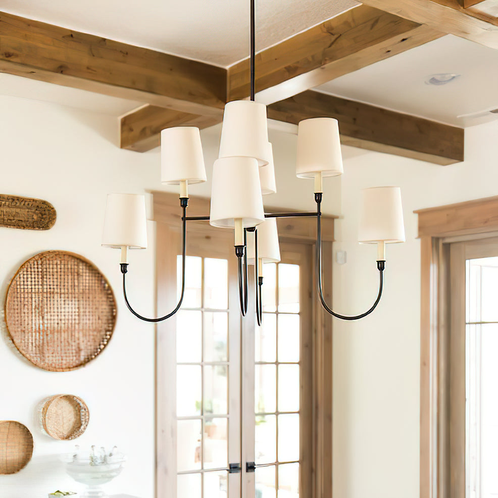 Talia Chandelier Luxury Brass Fabric - Neutralighting
