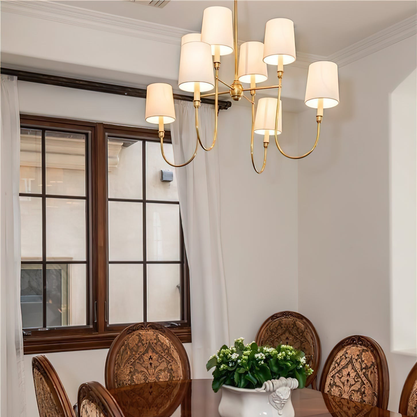 Talia Chandelier Luxury Brass Fabric - Neutralighting